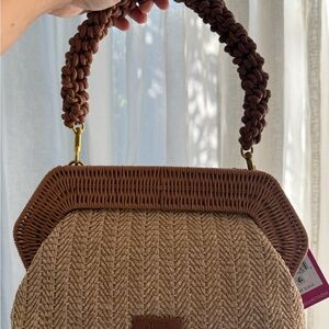 Brown Woven Handbag